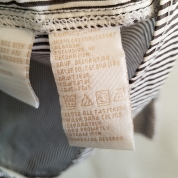 Tommy Hilfiger Striped Ruffled Tuxedo Shirt 20 Plus Button Blouse - Picture 14 of 15